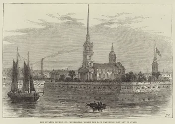 Die Zitadellenkirche, St. Petersburg, wo der Leichnam des verstorbenen Kaisers aufgebahrt wurde